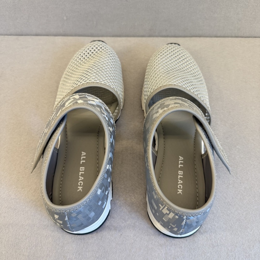 ALL BLACK Easy Mesh Mary Jane Shoes Silver Anthropologie New NWOT EUR40 / W10 - Picture 4 of 11